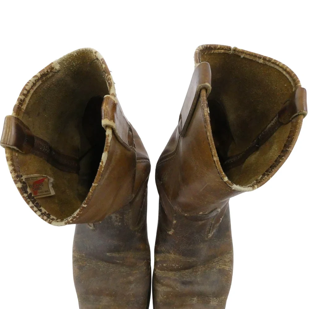 RED WING レッドウィング 70s~80s プリント羽根タグ Pecos Boots ペコスブーツ ブラウン系 25.5cm【中古】 - Image 5