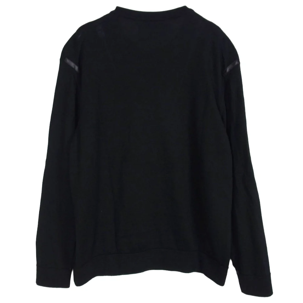 ザイノウエブラザーズ アルパカウール レザーパッチ リブ ニット セーター ブラック系 S【中古】 - Image 2