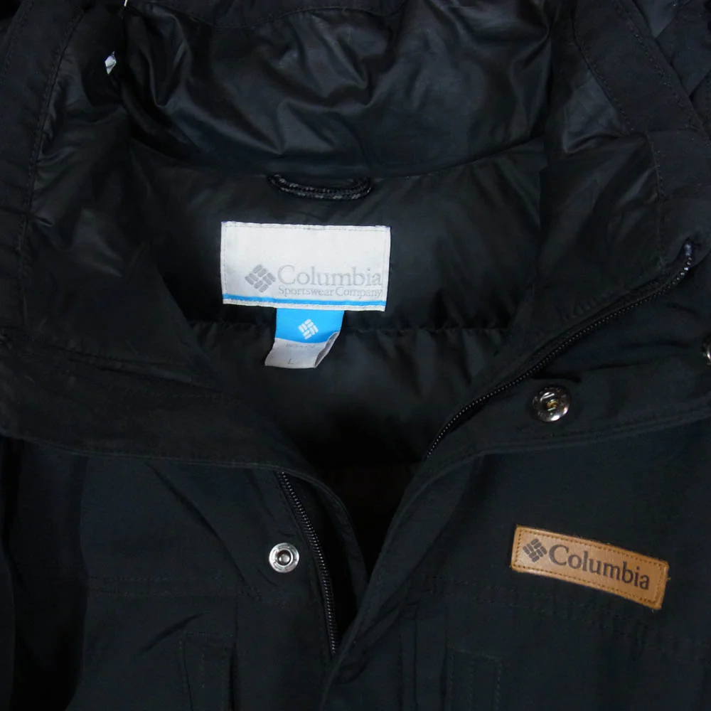 Columbia コロンビア 222 WE1250 牛革 ワッペン付 ファー着脱可 中綿 ジャケット アウター ブラック系 L【中古】 - Image 3