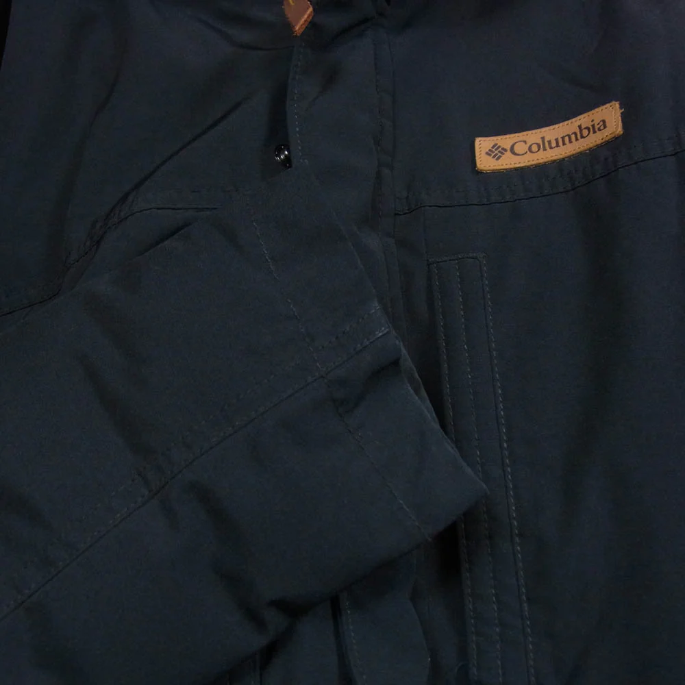 Columbia コロンビア 222 WE1250 牛革 ワッペン付 ファー着脱可 中綿 ジャケット アウター ブラック系 L【中古】 - Image 4