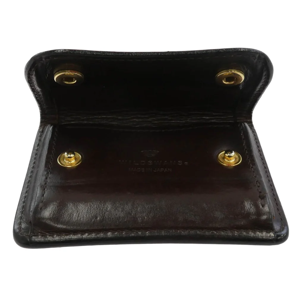 WILDSWANS ワイルドスワンズ TONGUE SHELL CORDOVAN TONGUE シェルコードバン タング 多機能 コインケース ミニウォレット ダークブラウン系【中古】 - Image 4
