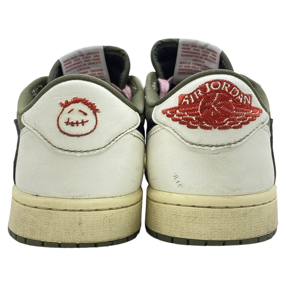NIKE ナイキ DM7866-200 【フェイクバスターズ鑑定済】× Travis Scott Air Jordan 1 Low OG SP Reverse Olive エアジョーダン1 ロー OG SP リバースオリーブ ローカット スニーカー カーキ系 ホワイト系 26.5cm【中古】 - Image 3