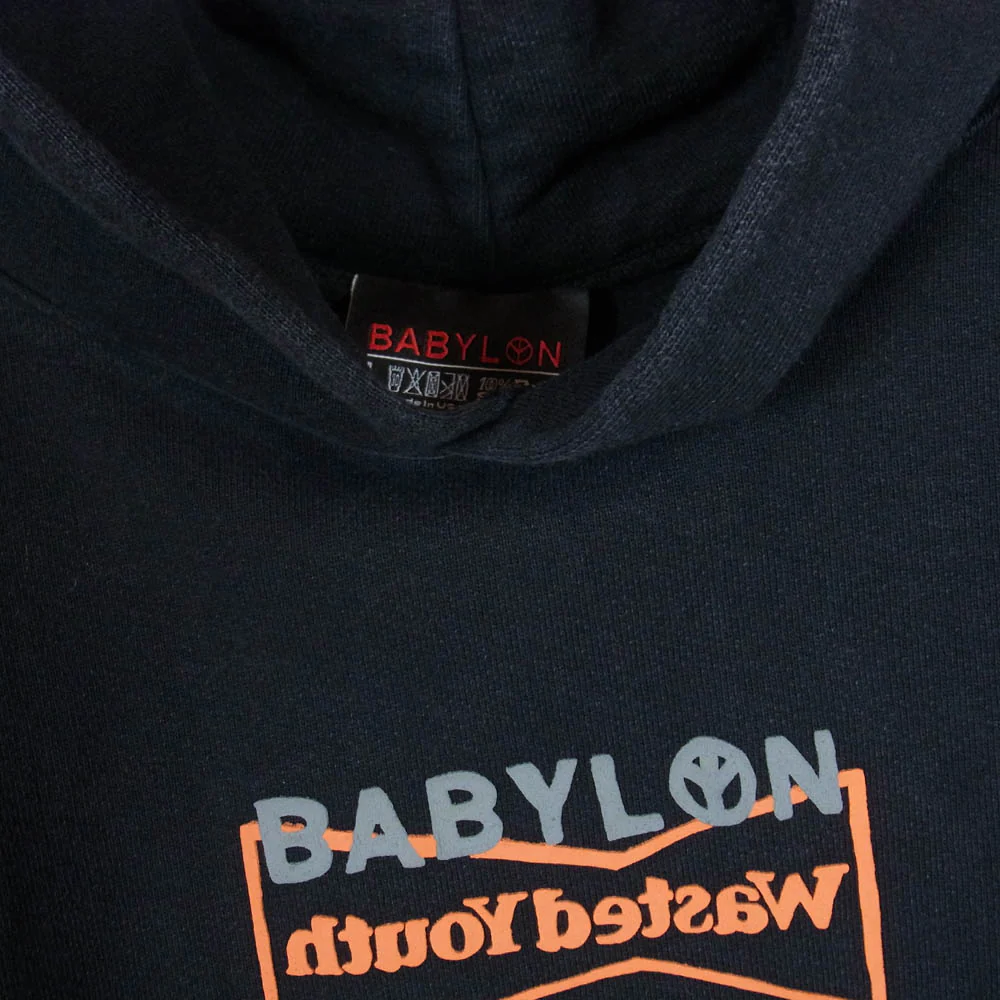 Wasted Youth ウェイステッドユース × BABYLON バビロン PULLOVER HOODIE ロゴ プルオーバー フーディー パーカー ブラック系 L【中古】 - Image 3