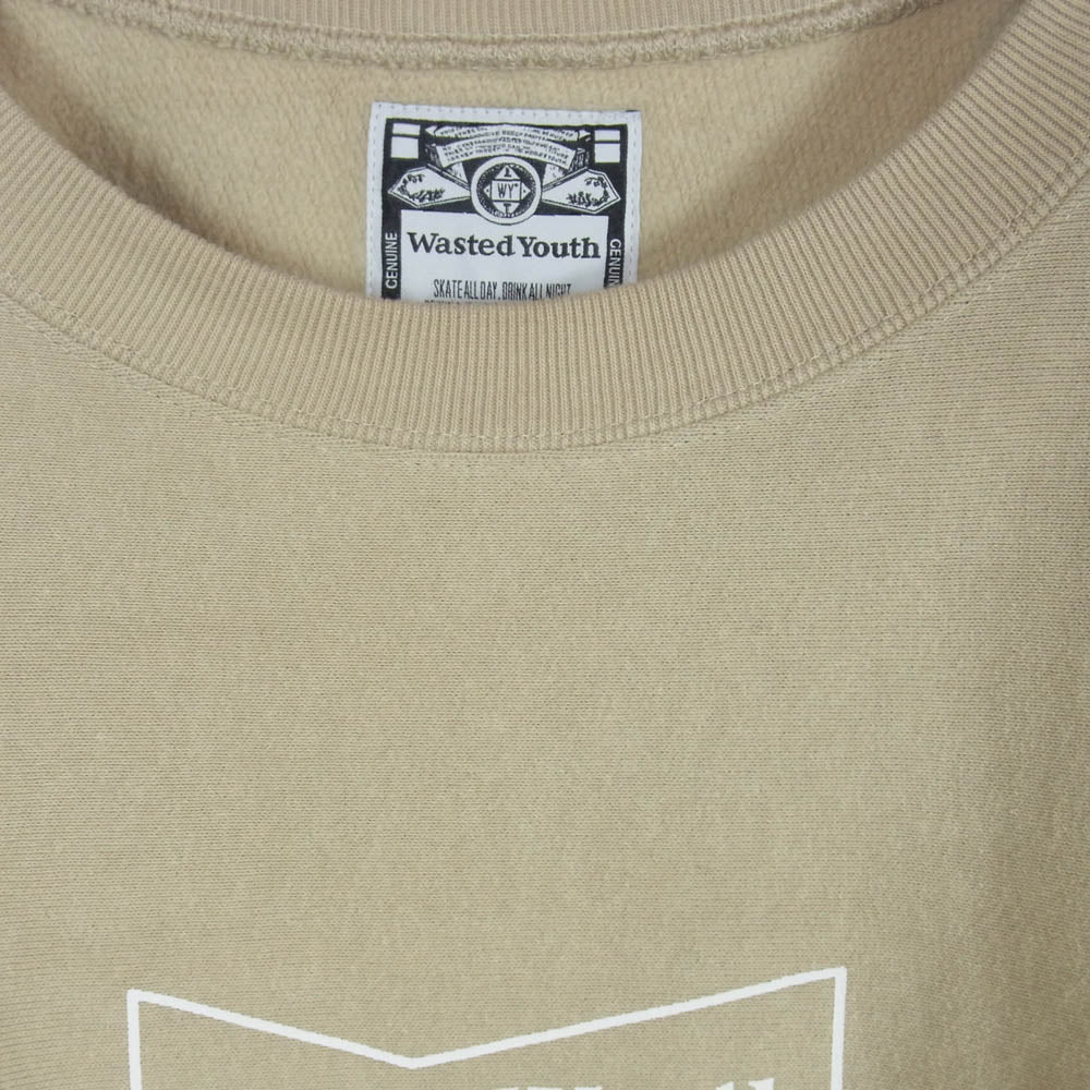 Wasted Youth ウェイステッドユース LOGO SWEAT ロゴ スウェット トレーナー ベージュ系 XL【中古】 - Image 3