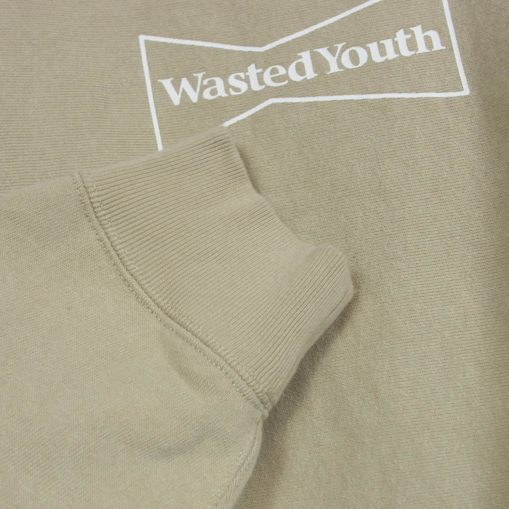 Wasted Youth ウェイステッドユース LOGO SWEAT ロゴ スウェット トレーナー ベージュ系 XL【中古】 - Image 4