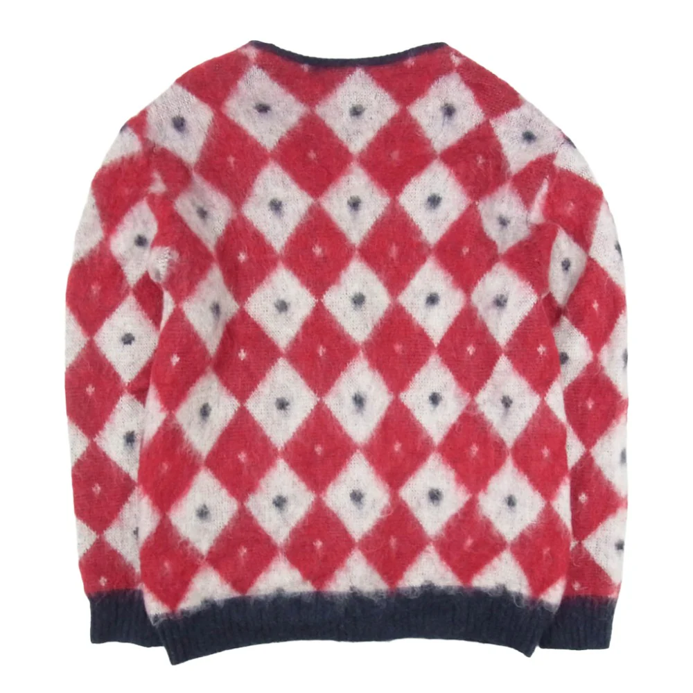 Needles ニードルス NS280 Mohair Cardigan Diamond モヘア ダイヤモンド ニット カーディガン レッド系 M【中古】 - Image 2