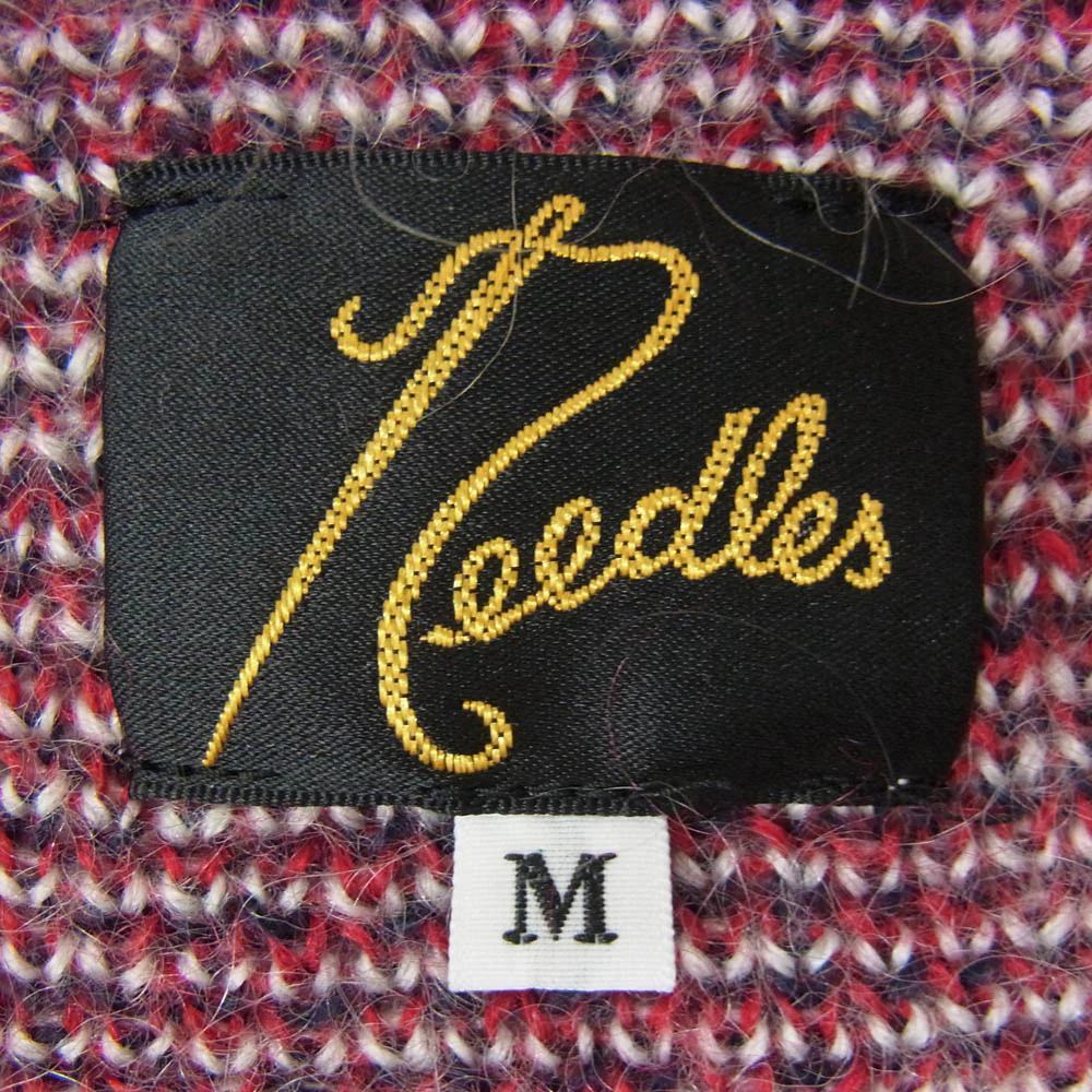 Needles ニードルス NS280 Mohair Cardigan Diamond モヘア ダイヤモンド ニット カーディガン レッド系 M【中古】 - Image 5