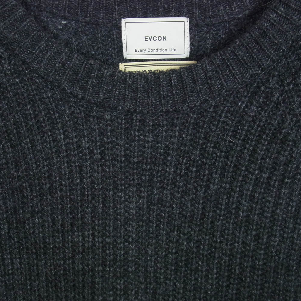 エビコン 25AW WARREN SCOTT CREWNECK KNIT ウォーレンスコット 畦編み 5GG クルーネック ニット ブラック系 2【中古】 - Image 3