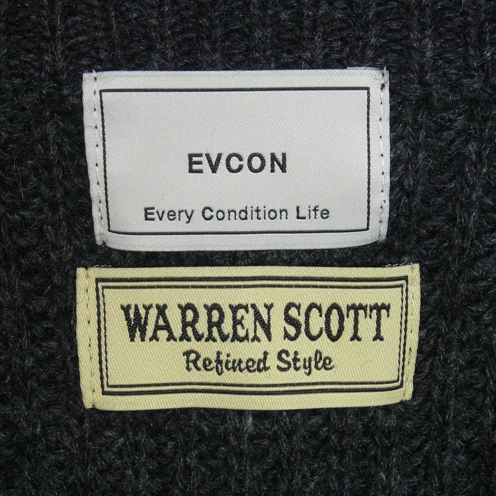 エビコン 25AW WARREN SCOTT CREWNECK KNIT ウォーレンスコット 畦編み 5GG クルーネック ニット ブラック系 2【中古】 - Image 5