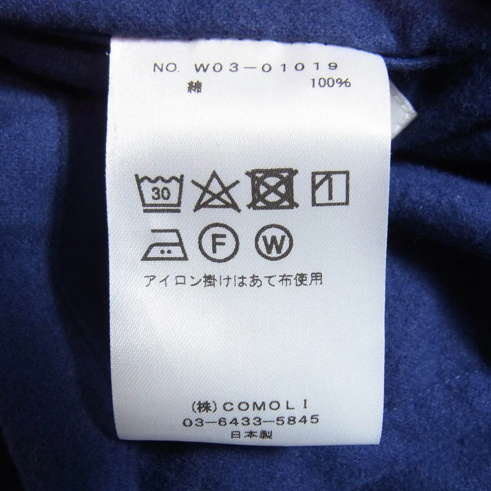COMOLI コモリ 22AW W03-01019 コットンネル ワークジャケット カバーオール ROYAL BLUE 2【中古】 - Image 7