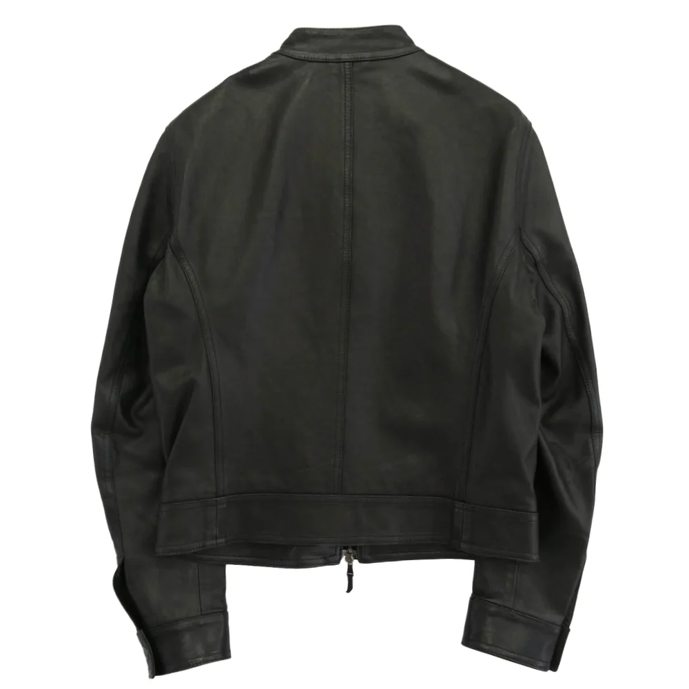 EMMETI エンメティ JURI ラムスキン レザー シングルライダースジャケット ブラック系 48【中古】 - Image 2