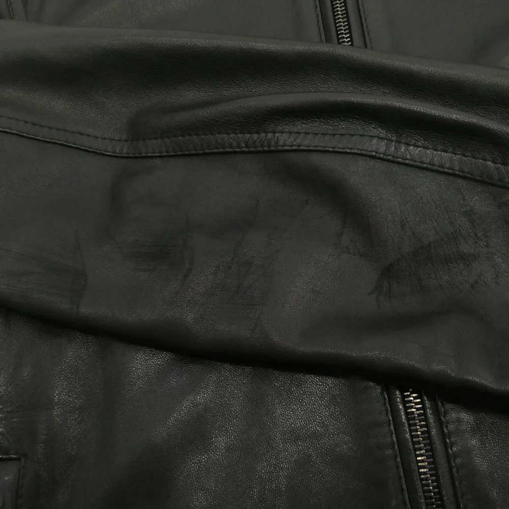 EMMETI エンメティ JURI ラムスキン レザー シングルライダースジャケット ブラック系 48【中古】 - Image 8