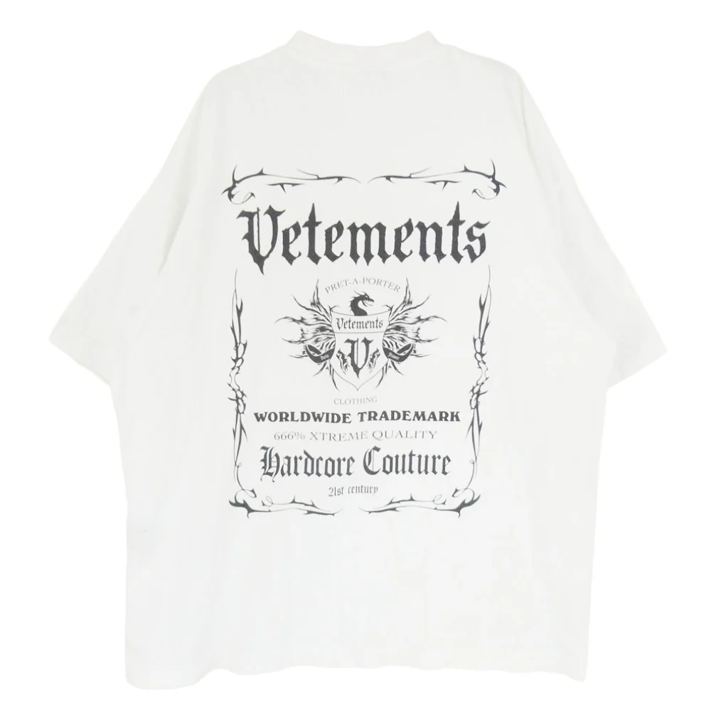 VETEMENTS ヴェトモン 21AW UA52TR480W Black Label Oversized ブラック ラベル バックプリント オーバーサイズ Tシャツ 半袖カットソー ホワイト系 XS【中古】 - Image 2