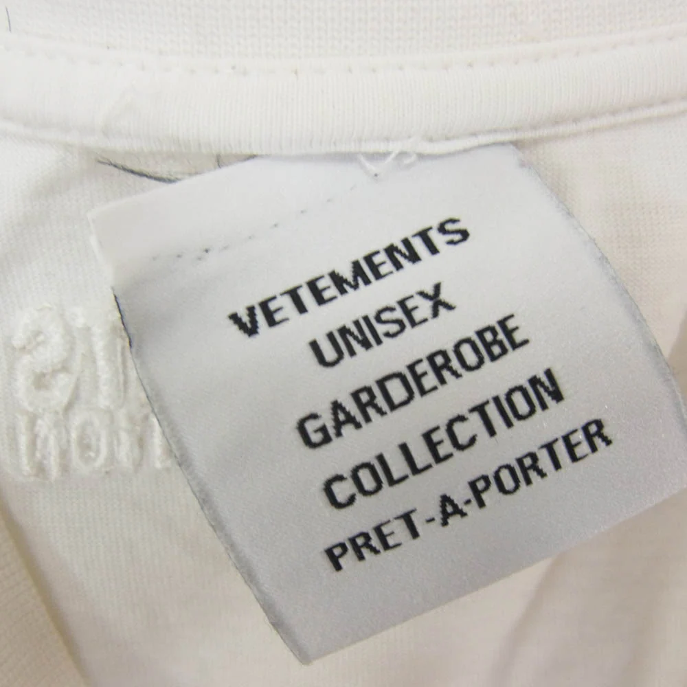 VETEMENTS ヴェトモン 21AW UA52TR480W Black Label Oversized ブラック ラベル バックプリント オーバーサイズ Tシャツ 半袖カットソー ホワイト系 XS【中古】 - Image 4