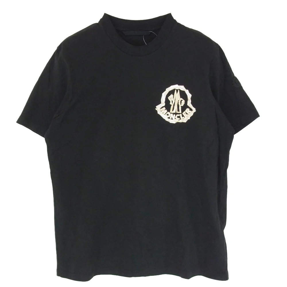 MONCLER ã¢ã³ã¯ã¬ãŒã« 25SS K10918C00052 89AJS SS T-SHIRT ã¯ããã³ä» ããŽããªã³ã Tã·ã£ã åè¢ã«ãããœãŒ ãã©ãã¯ç³» Sãäžå€ã