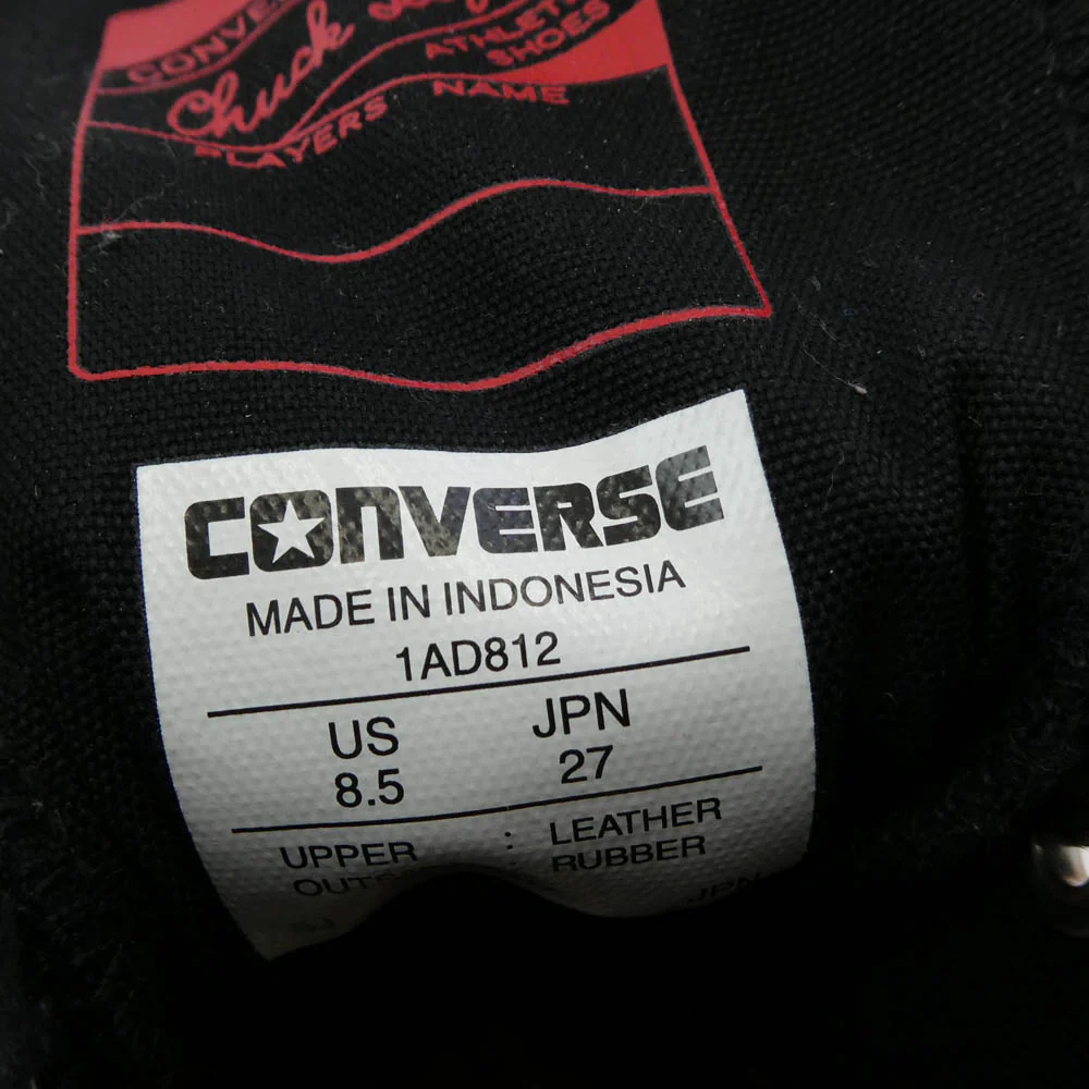 CONVERSE コンバース 1AD812 ADDICT アディクト CHUCK TAYLOR LEATHER HI チャックテイラー レザー ハイカット スニーカー ブラック系 27cm【極上美品】【中古】 - Image 7
