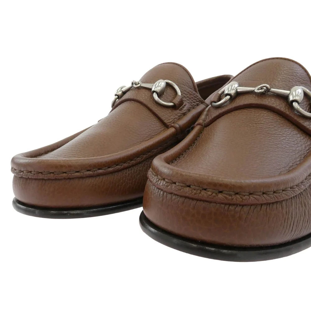 GUCCI グッチ 816370 Horsebit ホースビット レザー ローファー ブラウン系 7【新古品】【未使用】【中古】 - Image 4