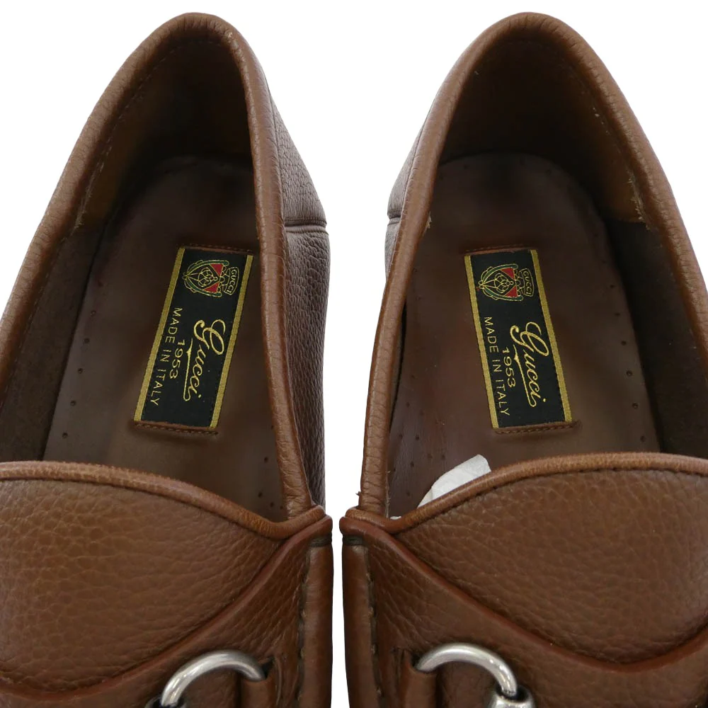 GUCCI グッチ 816370 Horsebit ホースビット レザー ローファー ブラウン系 7【新古品】【未使用】【中古】 - Image 5