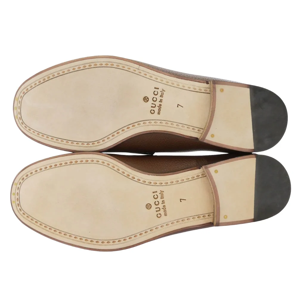 GUCCI グッチ 816370 Horsebit ホースビット レザー ローファー ブラウン系 7【新古品】【未使用】【中古】 - Image 6