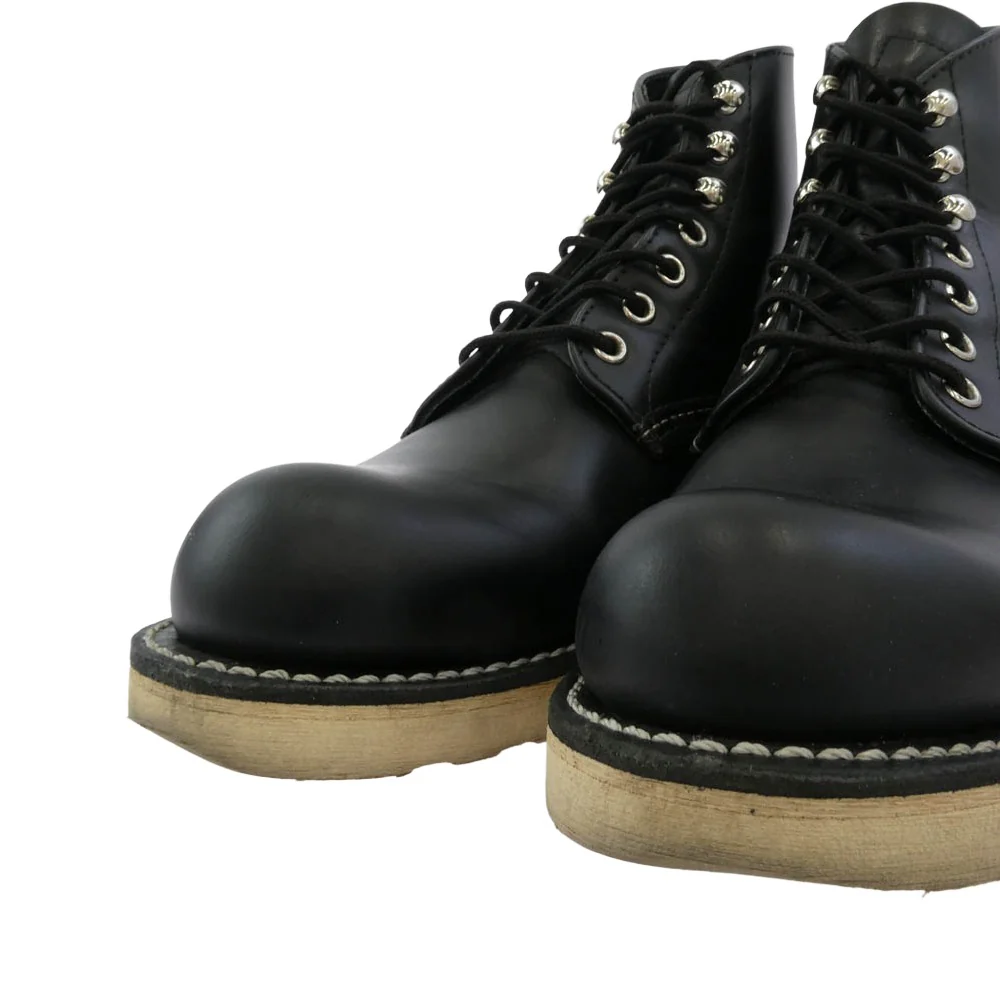 RED WING レッドウィング 8165 6INCH CLASSIC ROUND BOOTS クラシック ラウンド レザー レースアップ ブーツ ブラック系 25.5cm【中古】 - Image 4