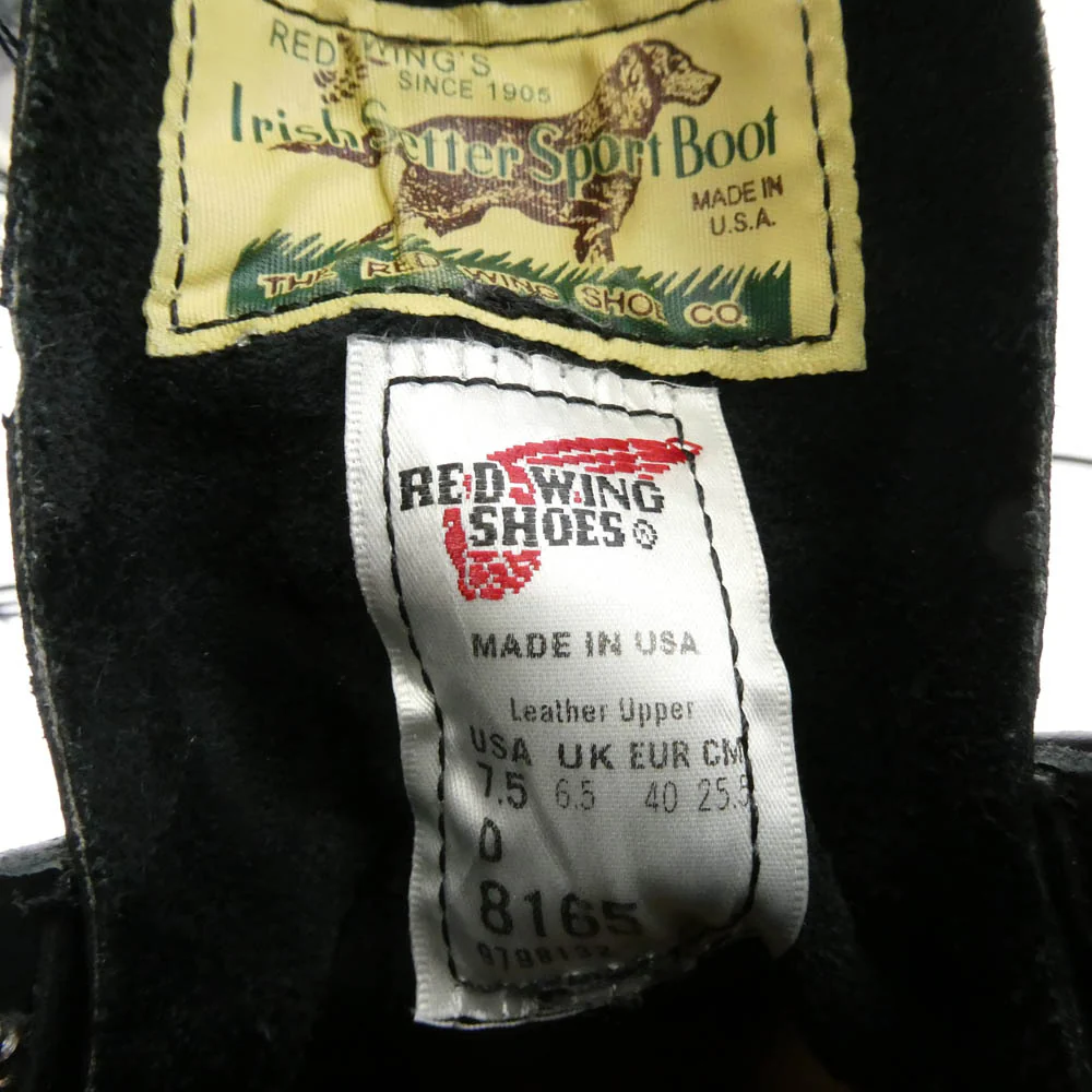RED WING レッドウィング 8165 6INCH CLASSIC ROUND BOOTS クラシック ラウンド レザー レースアップ ブーツ ブラック系 25.5cm【中古】 - Image 7