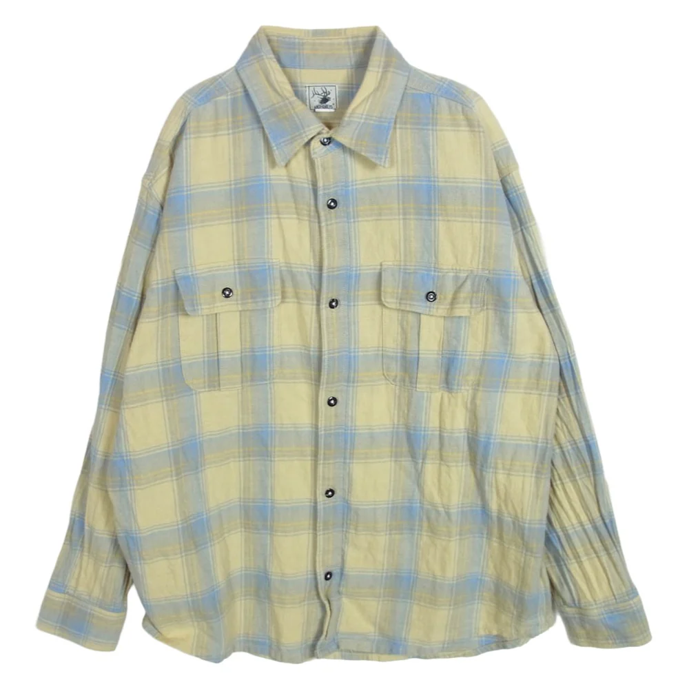 アンドファミリーズ Classic Flannel Shirts クラシック フランネル 長袖 チェック シャツ イエロー系 XL【中古】