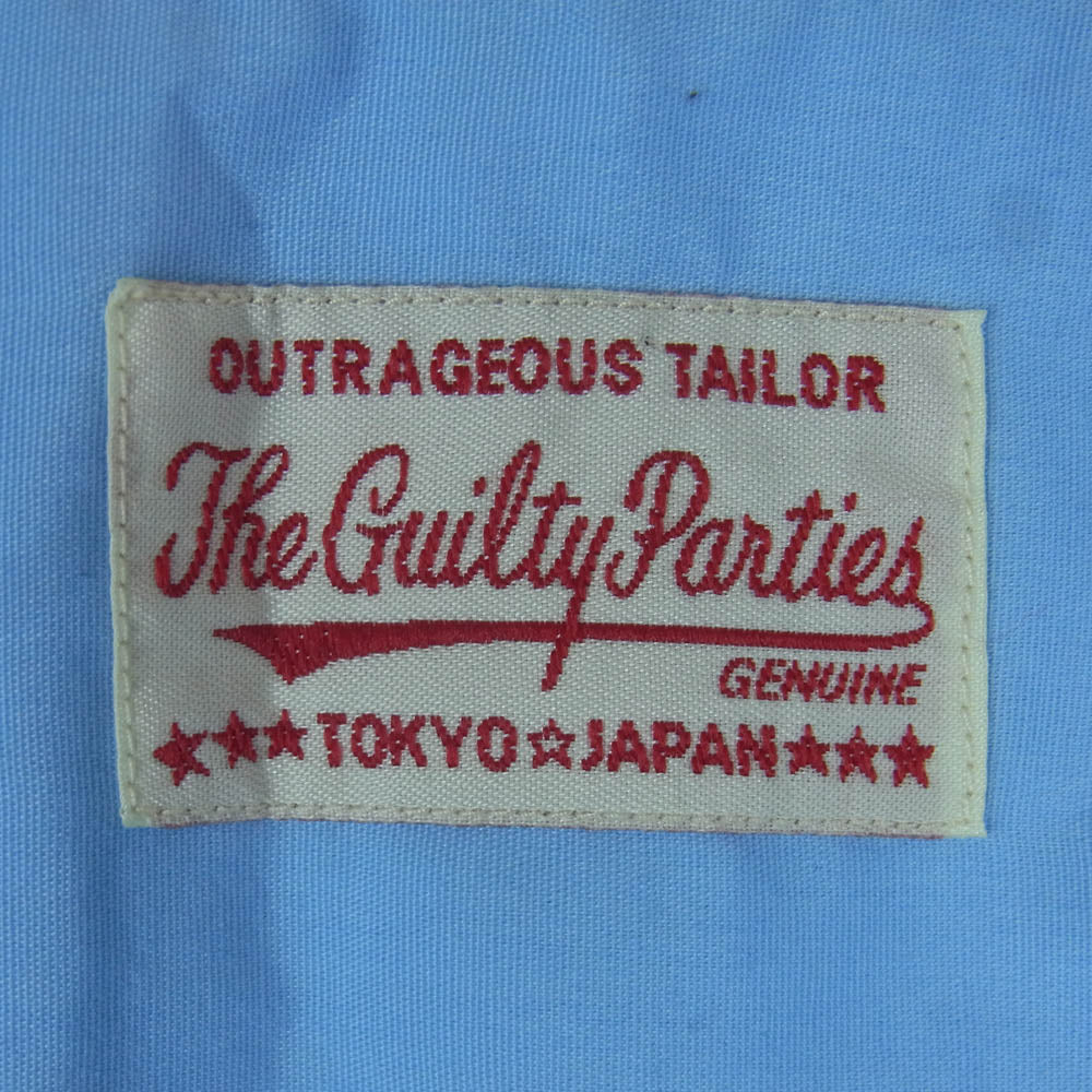 WACKO MARIA ワコマリア WORK SHIRT GP SOUL REBEL バック刺繍 半袖 ワーク シャツ 日本製 ライトブルー系 L【中古】 - Image 4