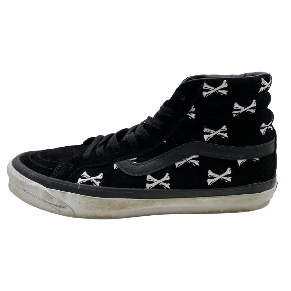 WTAPS ダブルタップス 721356 × VANS バンズ OG SK8-HI LX クロスボーン刺繍 スケートハイ ハイカットスニーカー ブラック系 28cm【中古】