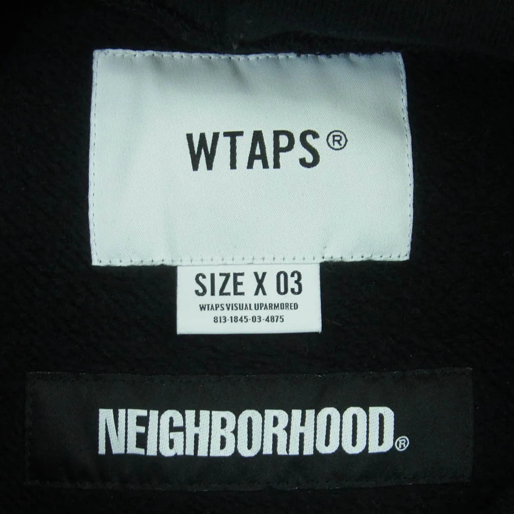 WTAPS ダブルタップス 19AW 192ATNHD-CSM03S NEIGHBORHOOD ネイバーフッド RIPPER HOODED SWEATSHIRT バックプリント プルオーバー パーカー フーディ ブラック系 03【中古】 - Image 5