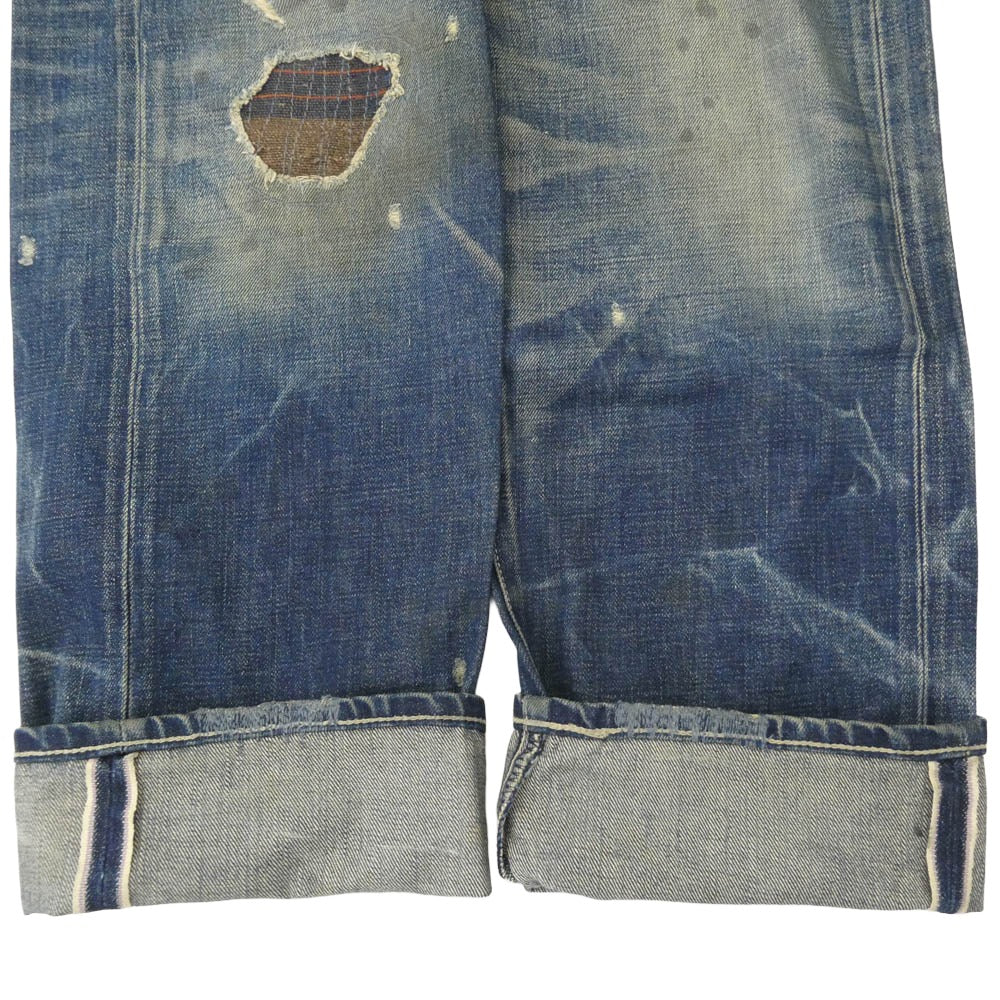 Supreme シュプリーム DCSP-PT-01 【フェイクバスターズ鑑定済】 × NEIGHBORHOOD ネイバーフッド SAVEGE DENIM BASIC STRAIGHT リペア加工 サベージ デニム パンツ ベーシックストリート インディゴブルー系 S【中古】 - Image 6