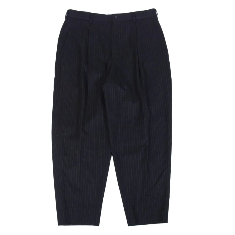 COMME des GARCONS HOMME DEUX コムデギャルソンオムドゥ 25AW DP-P039 AD2025 ウール ストライプ スラックス ブラック系 M【美品】【中古】