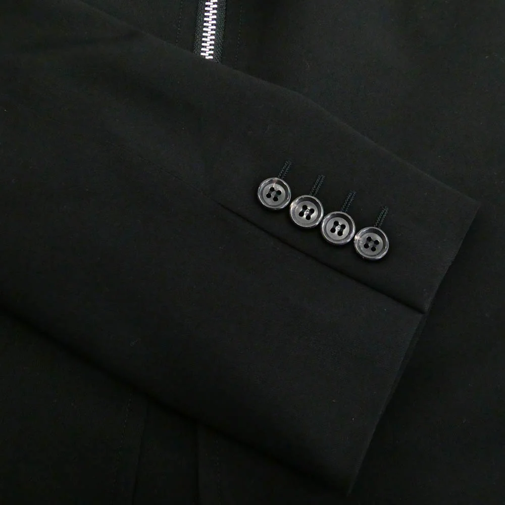 COMME des GARCONS HOMME DEUX コムデギャルソンオムドゥ 25AW DP-j046 AD2025 ウール ジップ テーラード ジャケット ブラック系 S【極上美品】【中古】 - Image 4