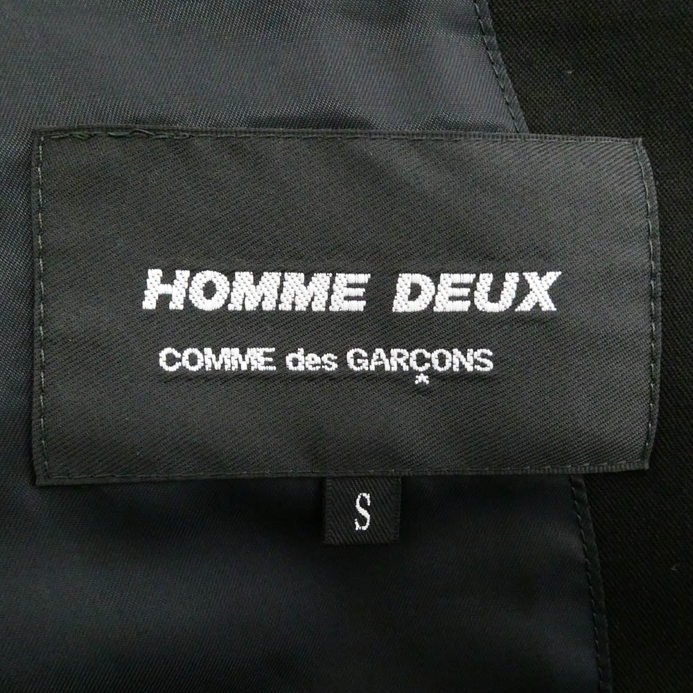 COMME des GARCONS HOMME DEUX コムデギャルソンオムドゥ 25AW DP-j046 AD2025 ウール ジップ テーラード ジャケット ブラック系 S【極上美品】【中古】 - Image 6