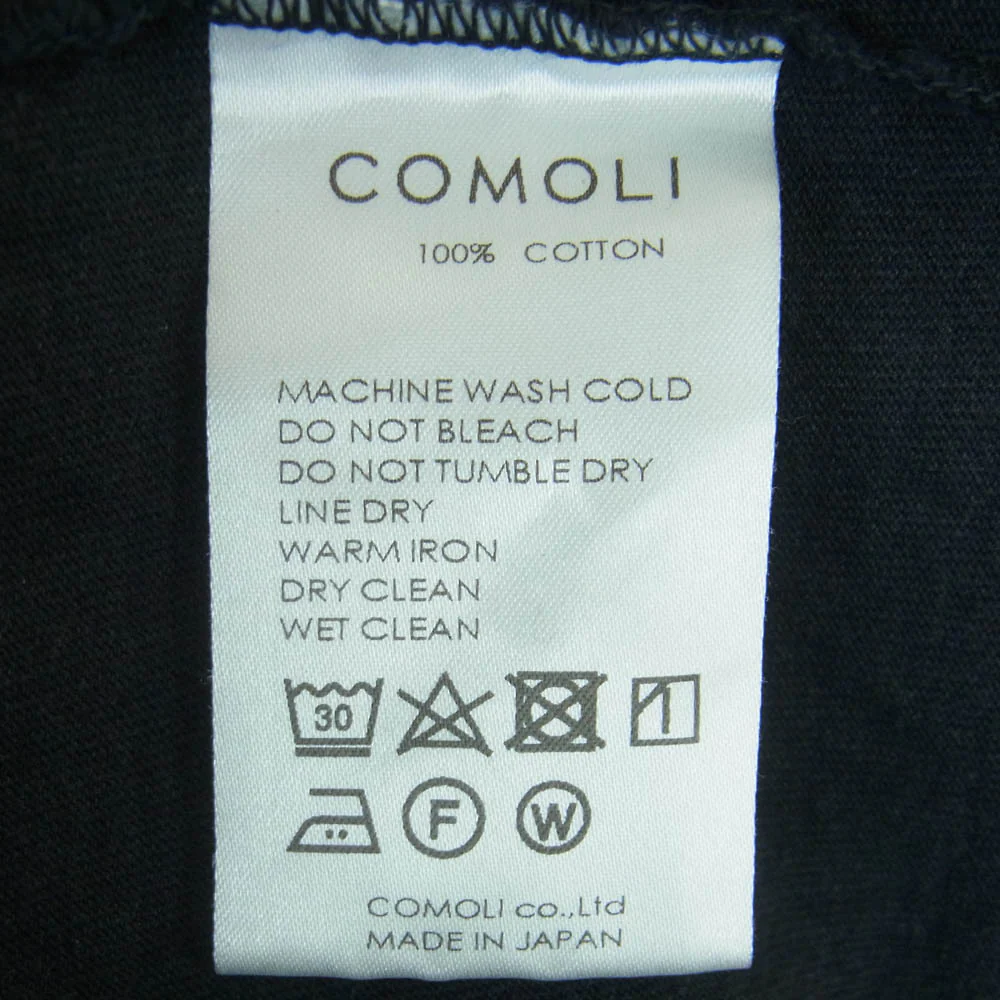 COMOLI コモリ 21SS T01-05005 フットボール 長袖 Tシャツ カットソー 日本製 ブラック系 3【中古】 - Image 7