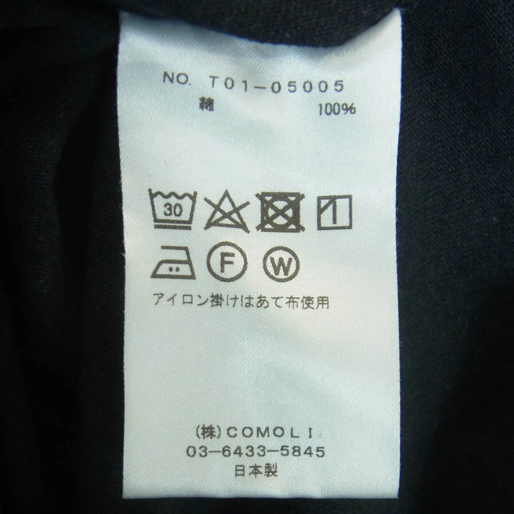 COMOLI コモリ 21SS T01-05005 フットボール 長袖 Tシャツ カットソー 日本製 ブラック系 3【中古】 - Image 8
