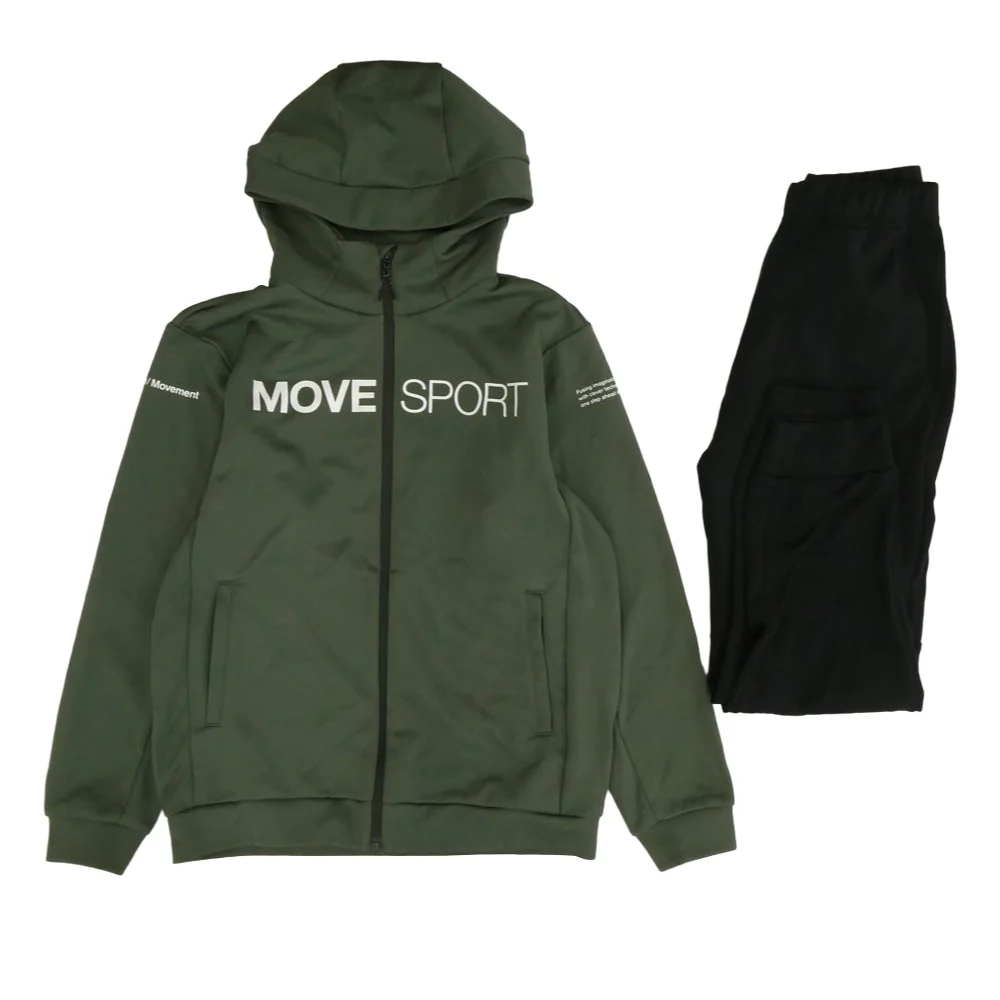 DESCENTE デサント DMMWJF24 DMMWJG24 S.F.TECH SHIELD パーカー スウェット パンツ セットアップ カーキ系 ブラック系 S【中古】
