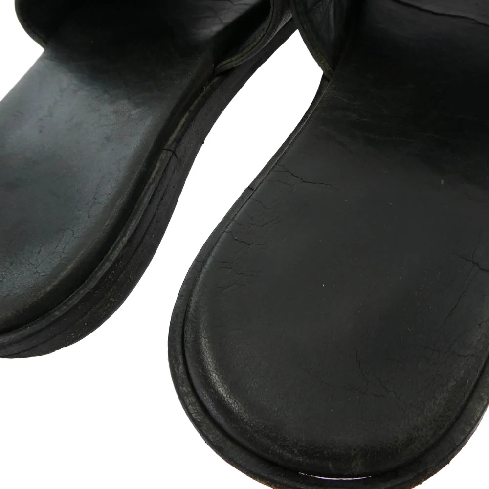 CHROME HEARTS クロムハーツ（原本無） MATTY BOY CHOMPER SLIDE マッティボーイ チョンパー レザースライド サンダル ブラック系 37【中古】 - Image 8