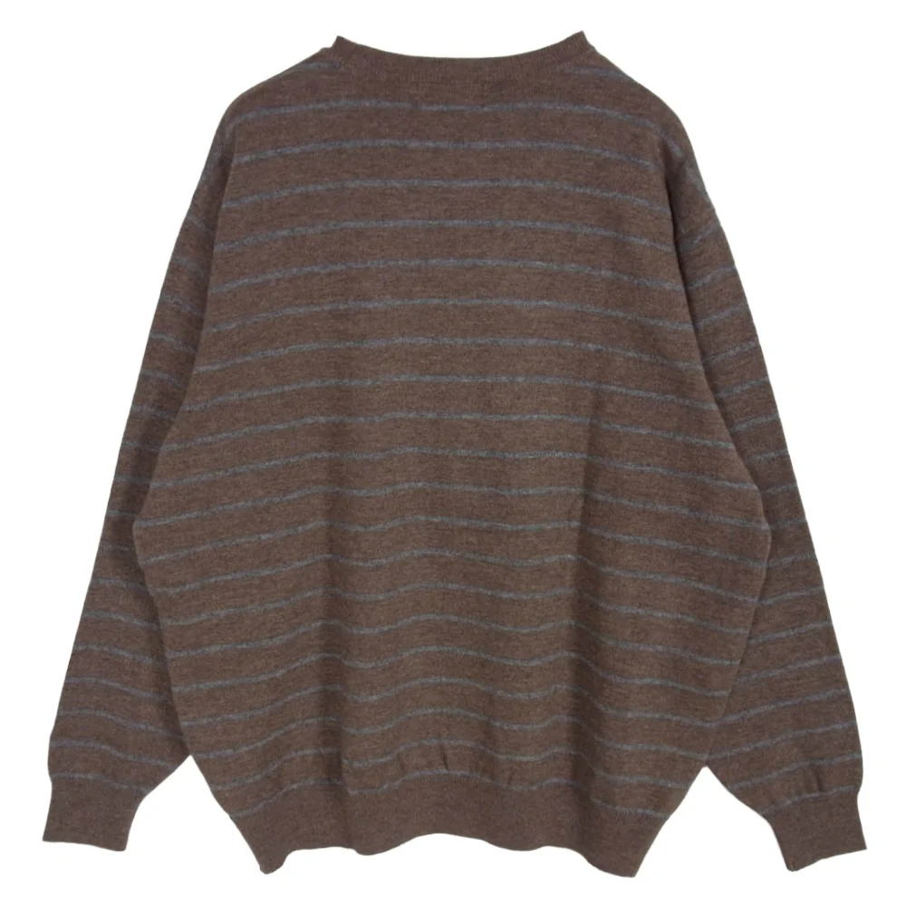 HYSTERIC GLAMOUR ヒステリックグラマー 24AW 02243NS14 GLAMOUR VIXEN GIRL ビクセンガール ワッペン ボーダー ニット セーター ブラウン系 XL【新古品】【未使用】【中古】 - Image 2