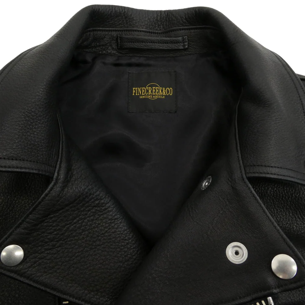 FINE CREEK LEATHERS ファインクリークレザー CLUBMAN クラブマン ディアスキン ダブル ライダース レザー ジャケット ブラック系 40【極上美品】【中古】 - Image 3