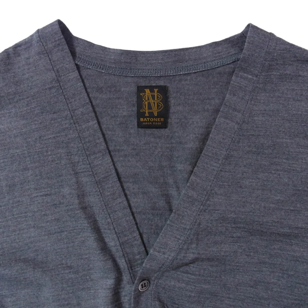 バトナー BN-21SM-032 WASHABLE WOOL CARDIGAN ウォッシャブル ウール カーディガン グレー系 2【中古】 - Image 3