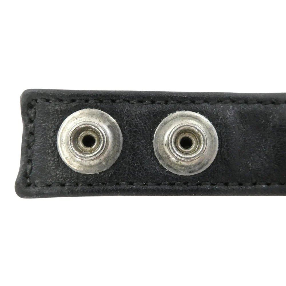 CHROME HEARTS クロムハーツ（原本無） 3BTN 2SNP クロスボール 3ボタン2スナップ レザーブレスレット ブラック系 シルバー系【中古】 - Image 6