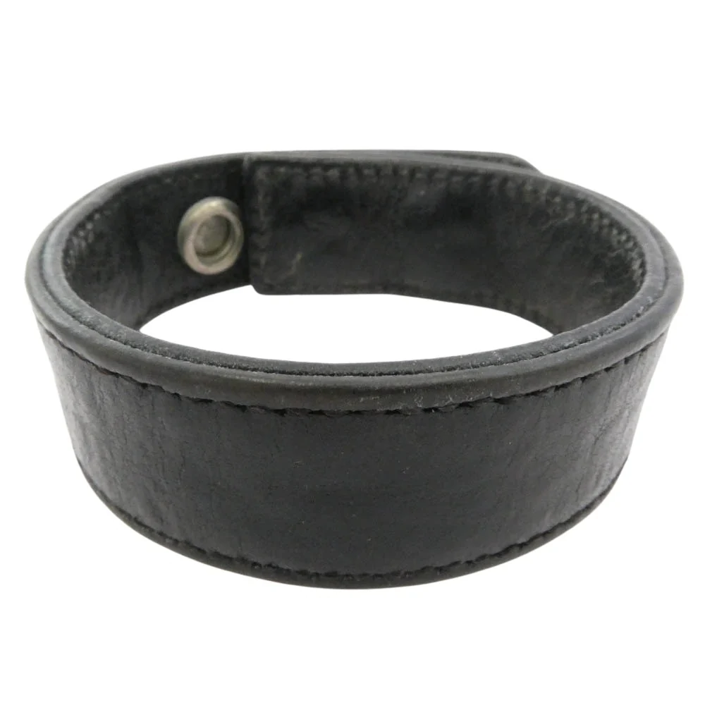 CHROME HEARTS クロムハーツ（原本無） 3BTN 2SNP クロスボール 3ボタン2スナップ レザーブレスレット ブラック系 シルバー系【中古】 - Image 3
