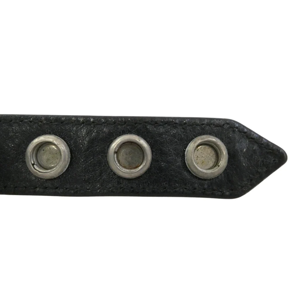 CHROME HEARTS クロムハーツ（原本無） 3BTN 2SNP クロスボール 3ボタン2スナップ レザーブレスレット ブラック系 シルバー系【中古】 - Image 5