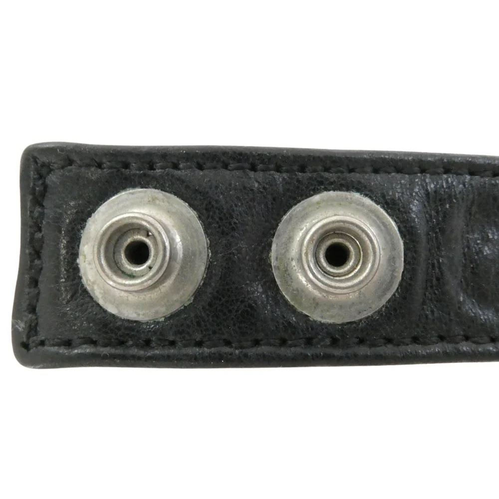 CHROME HEARTS クロムハーツ（原本無） 3BTN 2SNP クロスボール 3ボタン2スナップ レザーブレスレット ブラック系 シルバー系【中古】 - Image 6