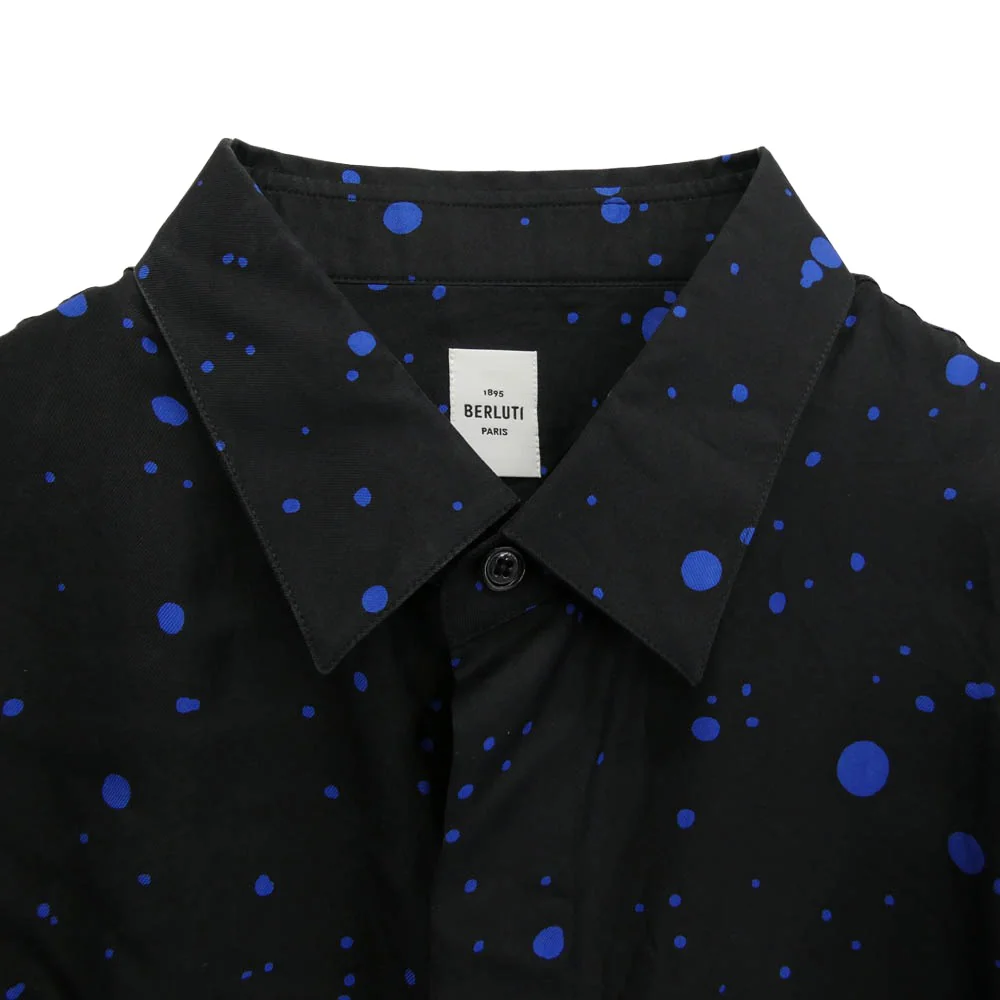Berluti ãã«ã«ãã㣠ã·ã«ã¯ ããã é·è¢ ã·ã£ã ãã©ãã¯ç³» ãã«ãŒç³» R39ãäžå€ã - Image 3