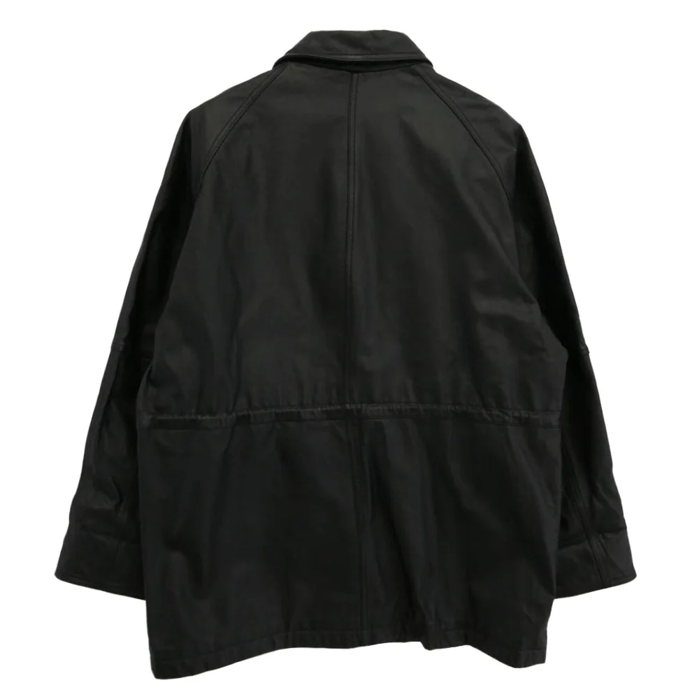 エーエスレザーウェア AS LEATHER WEAR 牛革 レザー カーコート ジャケット ブラック系 M【中古】 - Image 2