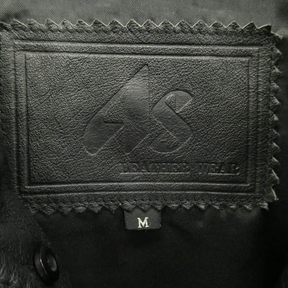 エーエスレザーウェア AS LEATHER WEAR 牛革 レザー カーコート ジャケット ブラック系 M【中古】 - Image 5