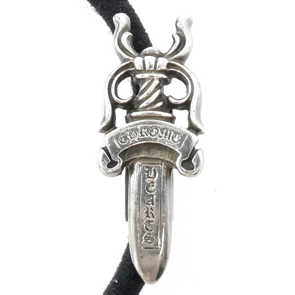 CHROME HEARTS クロムハーツ（原本有） インボイス付属 HAIRBAND ダガーボタン ヘアバンド ヘアゴム コンチョ ブレスレット シルバー系【中古】 - Image 3