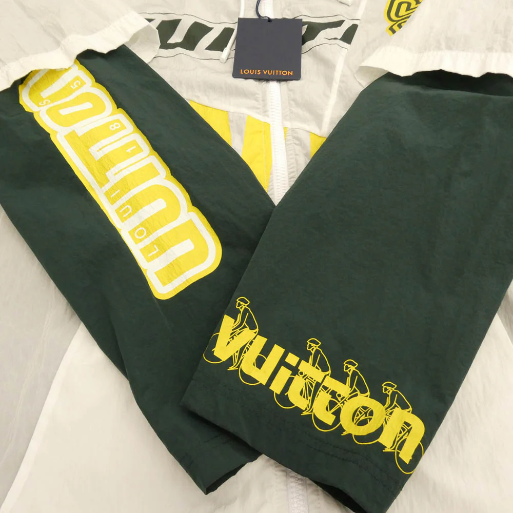 LOUIS VUITTON ルイ・ヴィトン 22AW ベースボール ジップパーカー ナイロン ジャケット グリーン系 50【美品】【中古】 - Image 5
