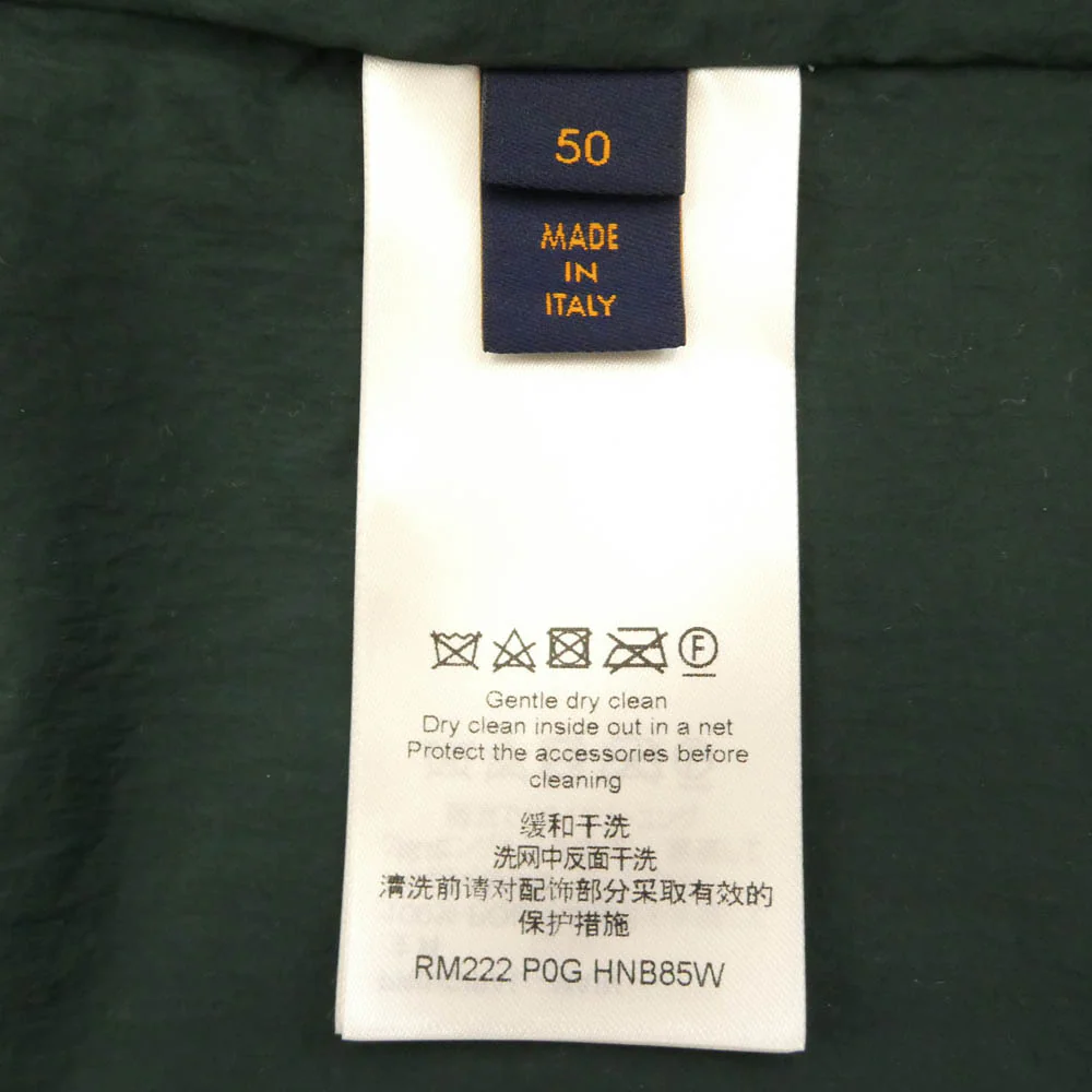 LOUIS VUITTON ルイ・ヴィトン 22AW ベースボール ジップパーカー ナイロン ジャケット グリーン系 50【美品】【中古】 - Image 6